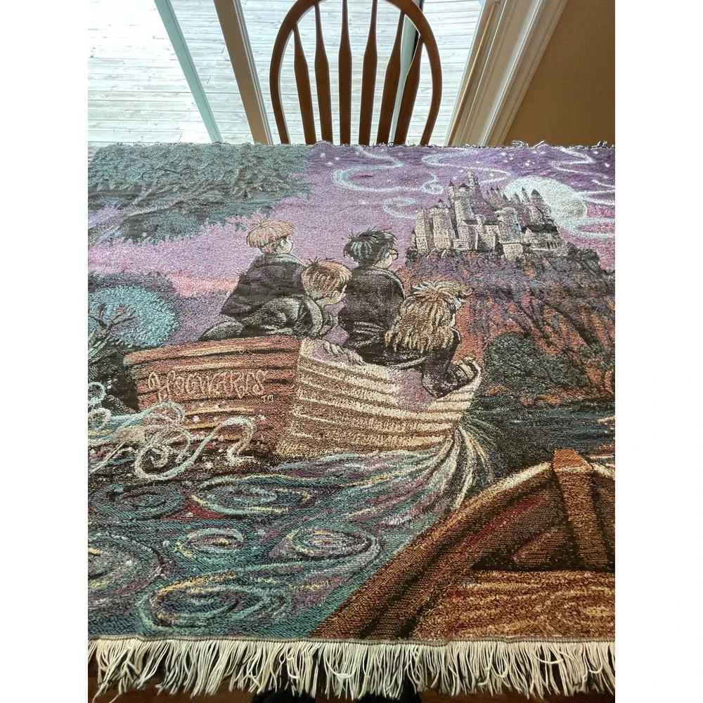 Harry Potter Journey To Hogwarts Pre-Movie Blanket Tapestry Afghan 2000 65x45
